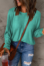 Load image into Gallery viewer, Seam Detail Round Neck Long Sleeve Top