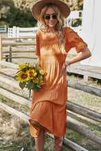 Load image into Gallery viewer, Short Flounce Sleeve Tiered Midi Dress
