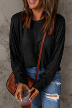 Load image into Gallery viewer, Seam Detail Round Neck Long Sleeve Top
