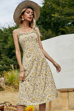 Load image into Gallery viewer, Floral Frill Trim Sleeveless Dress