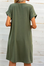 Load image into Gallery viewer, Scoop Neck Short Sleeve Pocket Dress