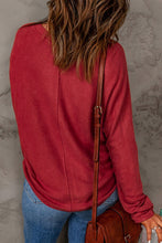 Load image into Gallery viewer, Seam Detail Round Neck Long Sleeve Top