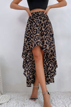 Load image into Gallery viewer, Leopard Ruffle Hem High-Low Skirt