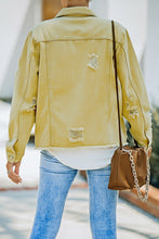 Load image into Gallery viewer, Distressed Raw Hem Denim Jacket