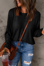 Load image into Gallery viewer, Seam Detail Round Neck Long Sleeve Top