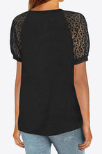 Load image into Gallery viewer, V-Neck Raglan Sleeve Openwork Tee