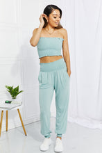 Load image into Gallery viewer, Zenana Full Size Stylish Comfort Smocked Tube Top & Joggers Set