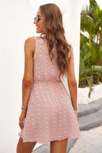 Load image into Gallery viewer, Swiss Dot Tie-Neck Sleeveless Dress
