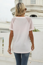 Load image into Gallery viewer, V-Neck Raglan Sleeve Openwork Tee
