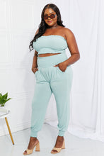 Load image into Gallery viewer, Zenana Full Size Stylish Comfort Smocked Tube Top & Joggers Set