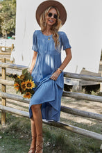 Load image into Gallery viewer, Short Flounce Sleeve Tiered Midi Dress