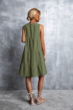 Load image into Gallery viewer, Sleeveless Round Neck Tiered Dress