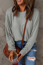 Load image into Gallery viewer, Seam Detail Round Neck Long Sleeve Top