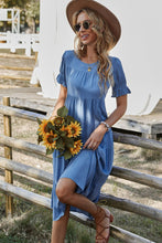 Load image into Gallery viewer, Short Flounce Sleeve Tiered Midi Dress
