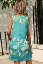 Load image into Gallery viewer, Printed Round Neck Sleeveless Dress with Pockets