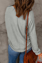 Load image into Gallery viewer, Seam Detail Round Neck Long Sleeve Top