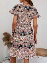 Load image into Gallery viewer, Printed V-Neck Tiered Dress