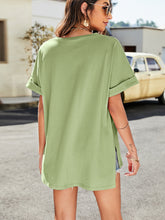 Load image into Gallery viewer, High-Low Side Slit V-Neck Tee