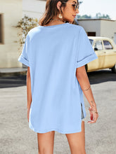 Load image into Gallery viewer, High-Low Side Slit V-Neck Tee