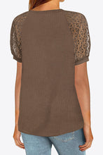 Load image into Gallery viewer, V-Neck Raglan Sleeve Openwork Tee
