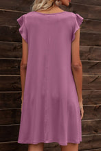 Load image into Gallery viewer, Butterfly Sleeve Round Neck Dress