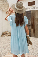 Load image into Gallery viewer, Ruffle Collar Flutter Sleeve Dress