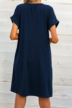 Load image into Gallery viewer, Scoop Neck Short Sleeve Pocket Dress