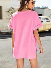 Load image into Gallery viewer, High-Low Side Slit V-Neck Tee