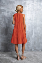 Load image into Gallery viewer, Sleeveless Round Neck Tiered Dress