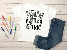 Load image into Gallery viewer, Hello 5th Grade Coloring Shirt-Youth Sizes