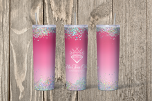 Load image into Gallery viewer, Pink Glitter Skinny 20oz Tumbler