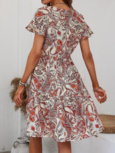 Load image into Gallery viewer, Printed V-Neck Tiered Dress