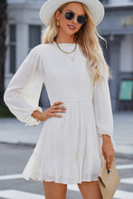 Load image into Gallery viewer, Smocked Tied Balloon Sleeve Mini Dress