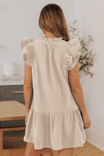 Load image into Gallery viewer, Ruffle Shoulder Tie-Neck Tiered Dress