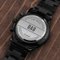 Best Dad Ever Engraved Black Chronograph Watch