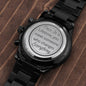 Once in a Lifetime Engraved Black Chronograph Watch