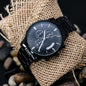 Best Dad Ever Engraved Black Chronograph Watch