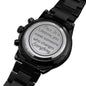 Once in a Lifetime Engraved Black Chronograph Watch