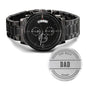 Best Dad Ever Engraved Black Chronograph Watch