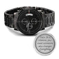 Once in a Lifetime Engraved Black Chronograph Watch