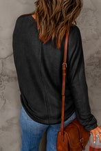 Load image into Gallery viewer, Seam Detail Round Neck Long Sleeve Top