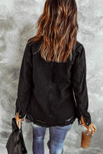 Load image into Gallery viewer, Distressed Snap Down Denim Jacket