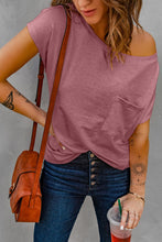 Load image into Gallery viewer, Capped Sleeve Round Neck T-Shirt