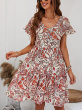 Load image into Gallery viewer, Printed V-Neck Tiered Dress