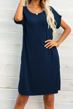 Load image into Gallery viewer, Scoop Neck Short Sleeve Pocket Dress