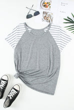 Load image into Gallery viewer, Plus Size Striped Raglan Sleeve T-Shirt