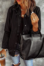 Load image into Gallery viewer, Distressed Snap Down Denim Jacket