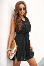 Load image into Gallery viewer, Swiss Dot Tie-Neck Sleeveless Dress