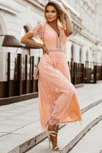 Load image into Gallery viewer, Scalloped Trim Lace Plunge Dress