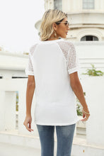 Load image into Gallery viewer, V-Neck Raglan Sleeve Openwork Tee